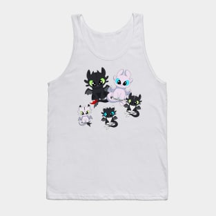 Cute dragon and family, toothless dragon, night furies Tank Top